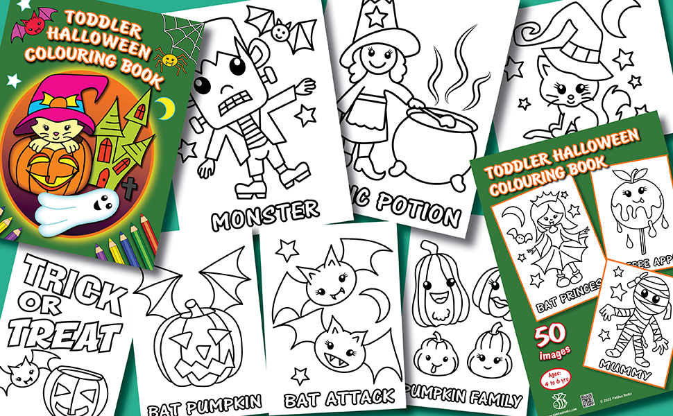 halloween colouring books for kids and toddlers