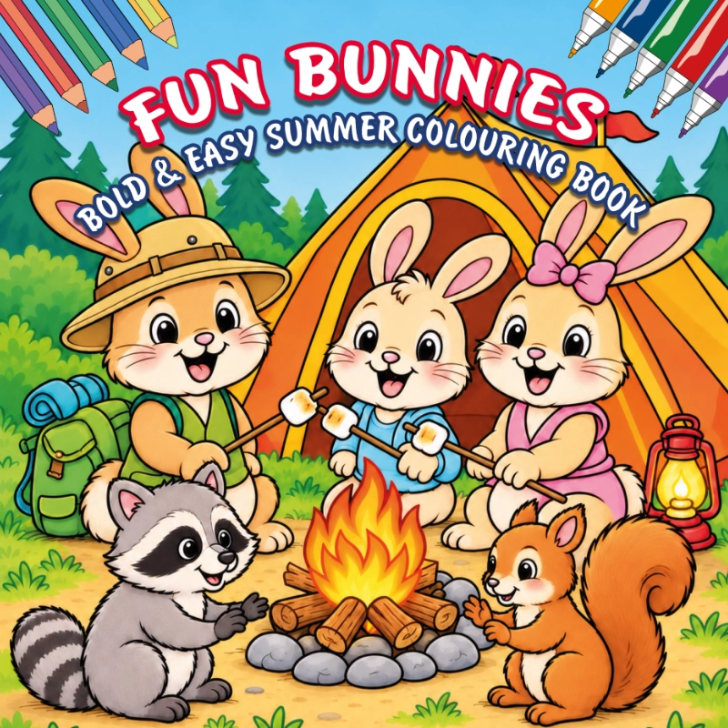 Fun Bunnies bold & easy colouring book
