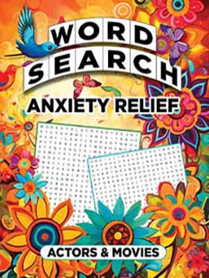 actors & Movies Wordsearch puzzles, word search, anxiety relief, stress relief